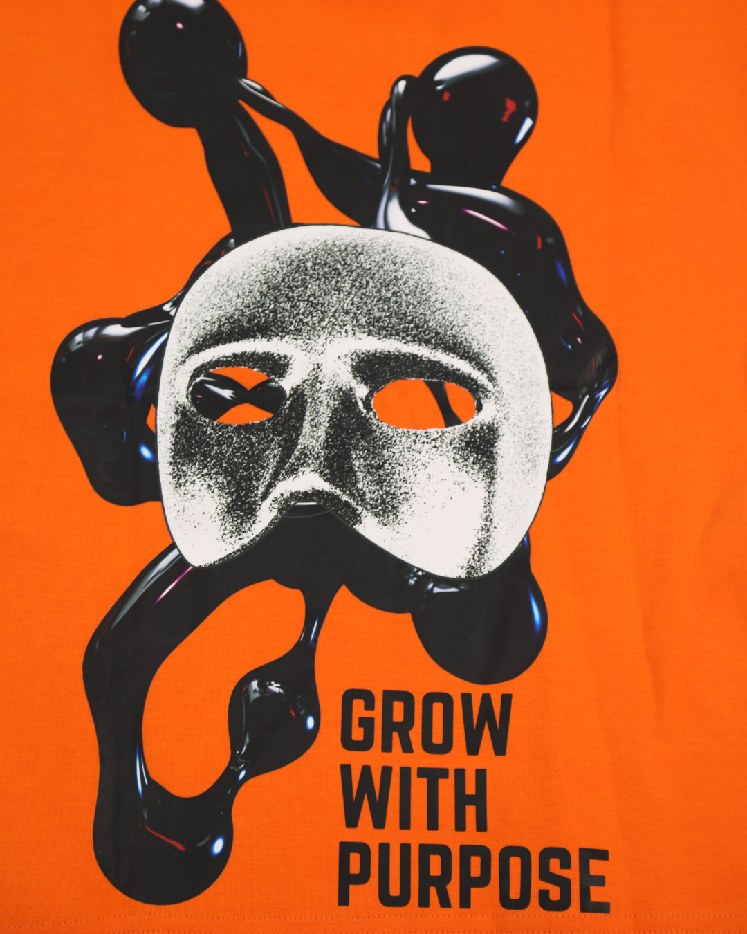 Mask Orange Oversized T-Shirt
