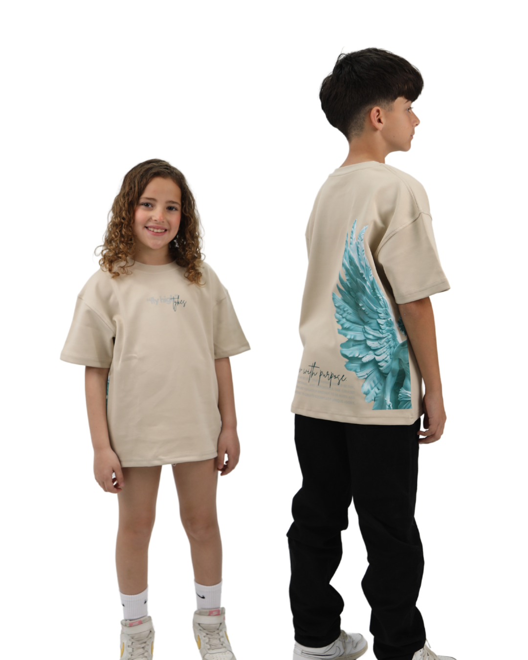 Angel Beige Oversized T-Shirt