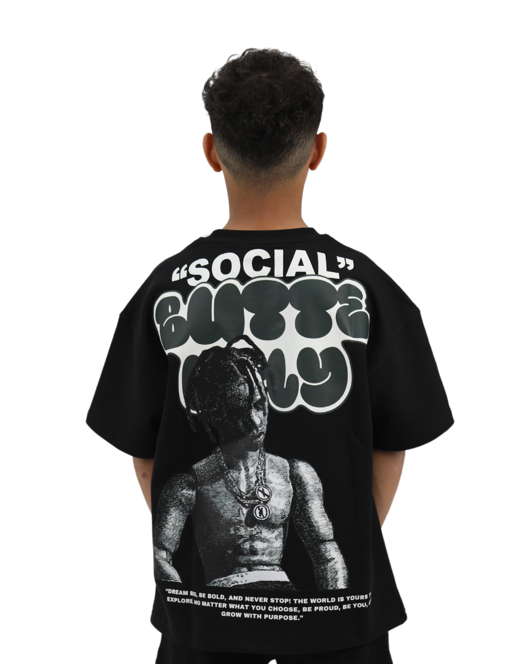 Social Black Oversized T-Shirt