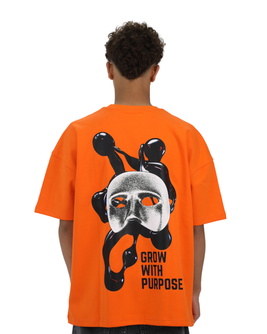 Mask Orange Oversized T-Shirt
