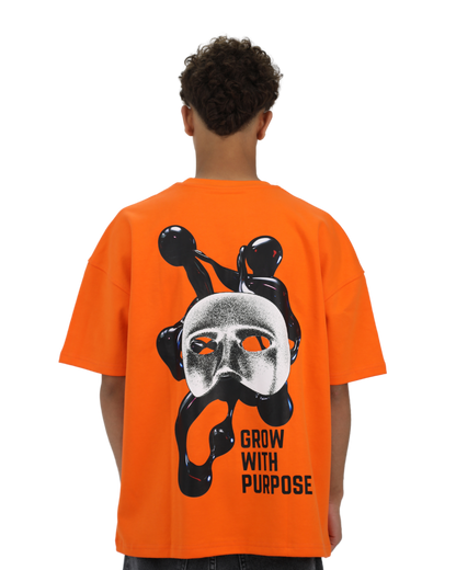 Mask Orange Oversized T-Shirt