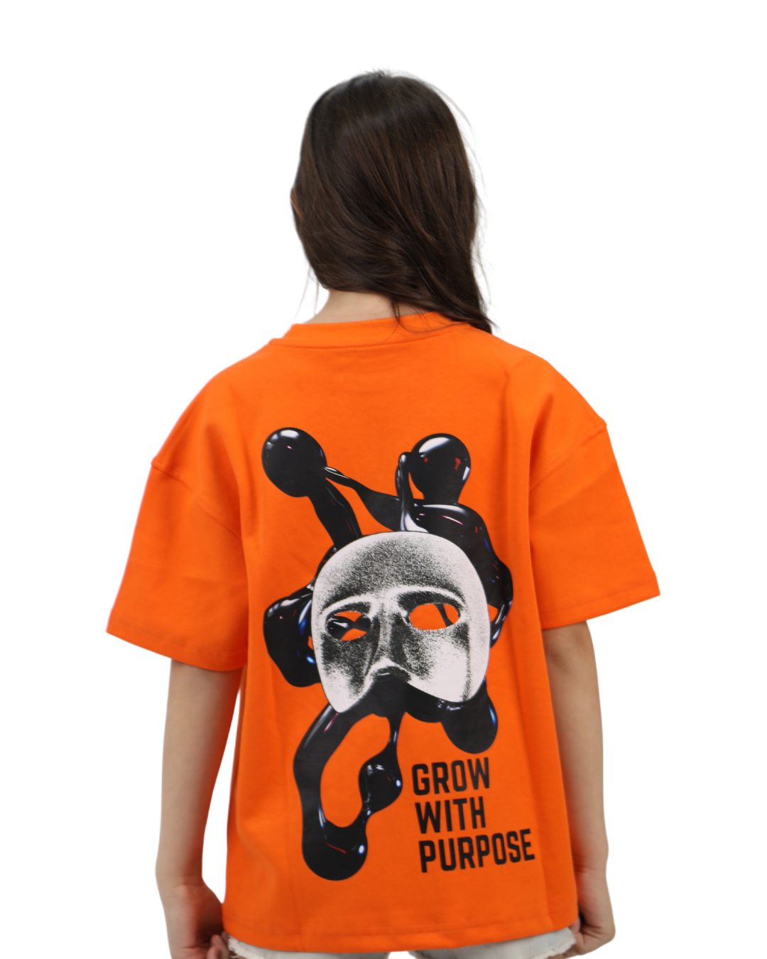 Mask Orange Oversized T-Shirt