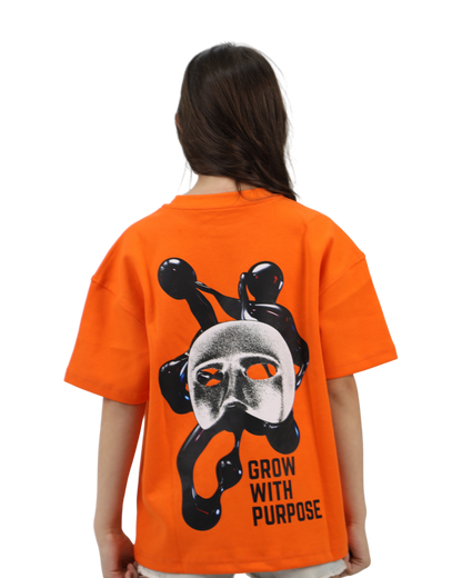Mask Orange Oversized T-Shirt
