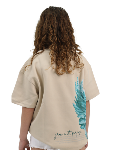 Angel Beige Oversized T-Shirt