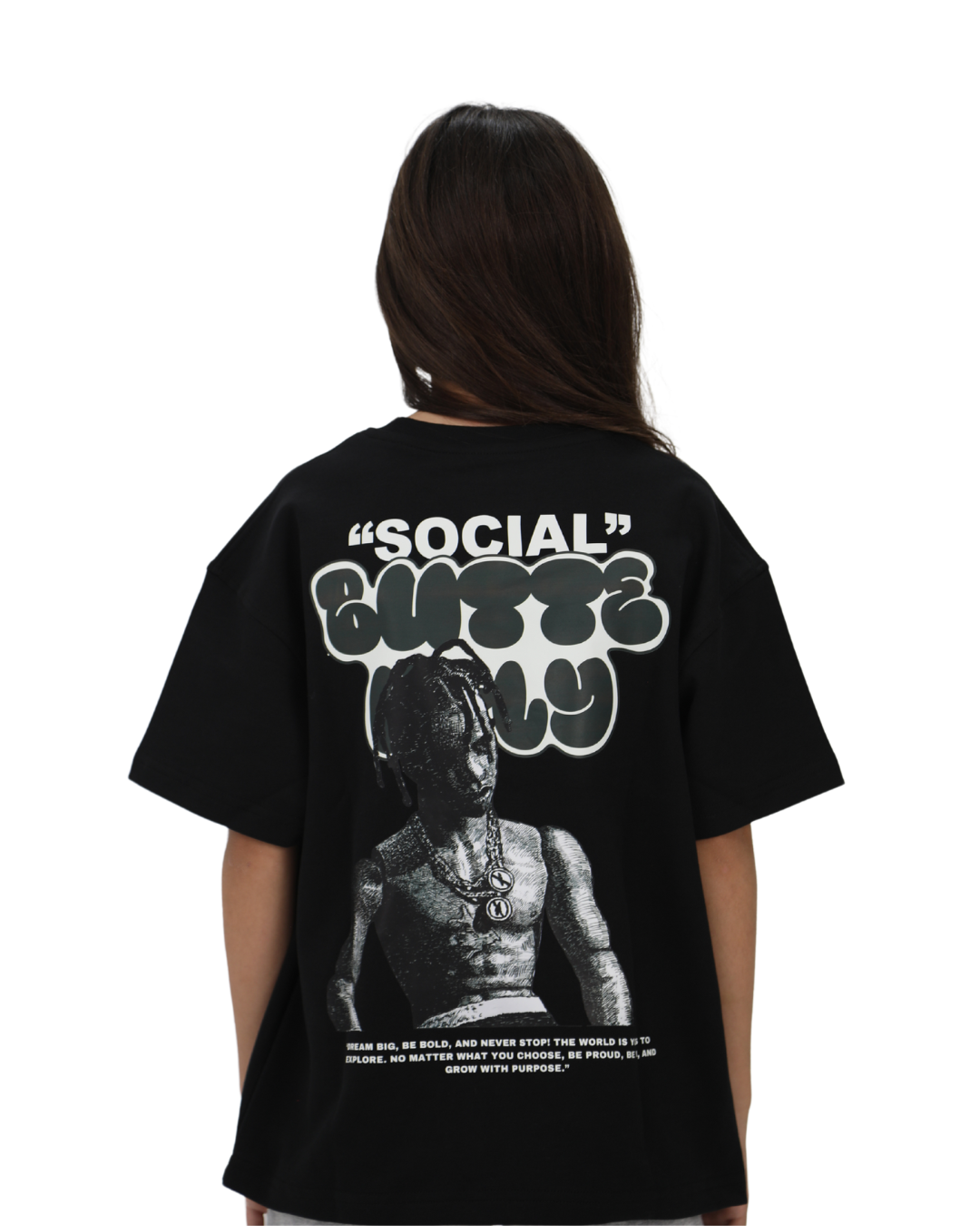 Social Black Oversized T-Shirt