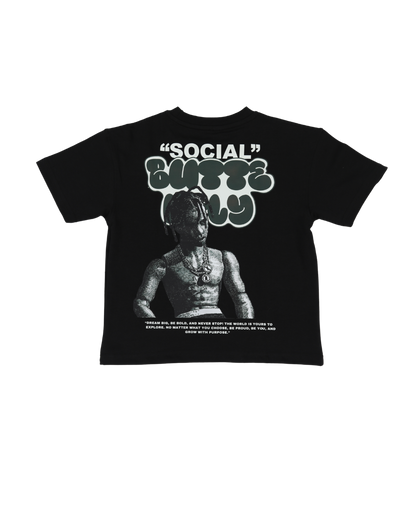 Social Black Oversized T-Shirt