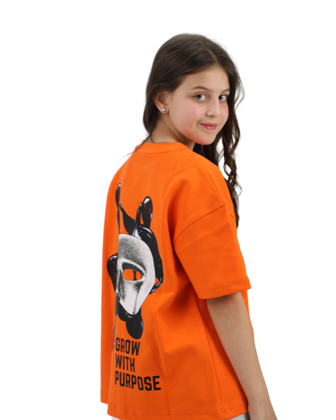 Mask Orange Oversized T-Shirt