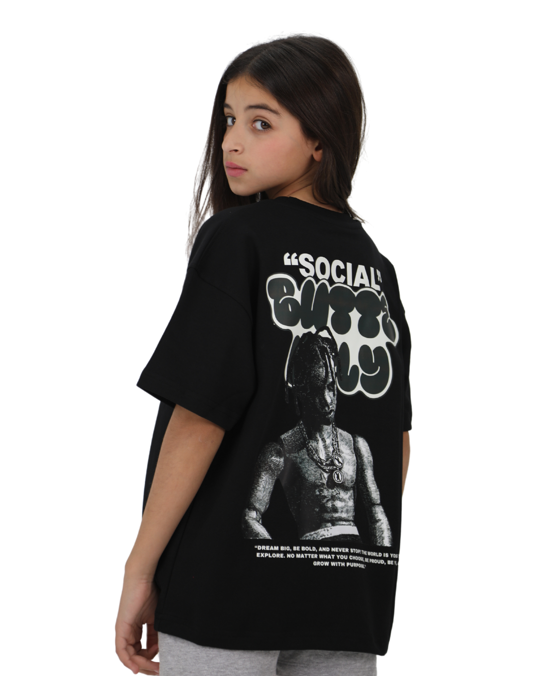 Social Black Oversized T-Shirt