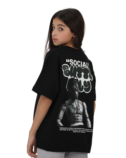 Social Black Oversized T-Shirt
